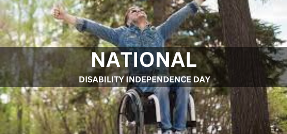 NATIONAL DISABILITY INDEPENDENCE DAY  [राष्ट्रीय विकलांगता स्वतंत्रता दिवस]